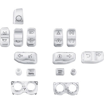 DRAG SPECIALTIES Switch Caps - Chrome Electra Glide Ultra Limited FLHTK 2016-2023 0616-0394