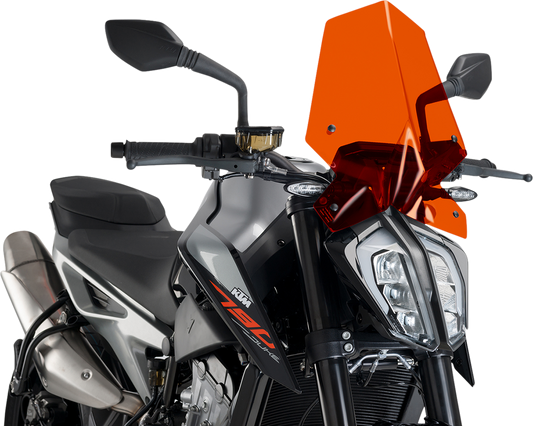 PUIG HI-TECH PARTS New Generation Windscreen - Orange - KTM 9668T