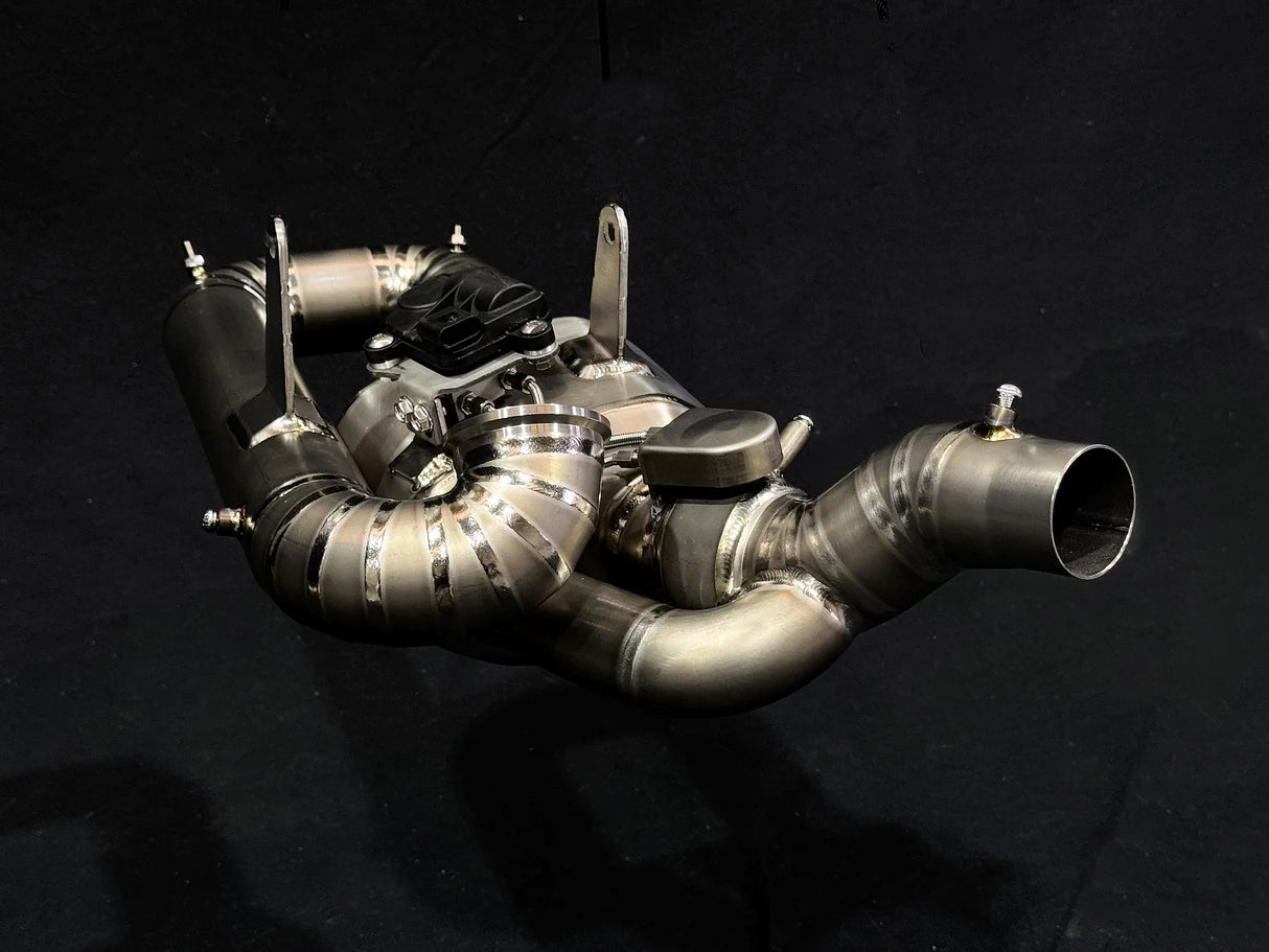 Vandemon  Ducati V2 Panigale & Bayliss Edition Titanium Stealth Slip-On Bimodal Muffler  DUCV2TIEXLINKWVB VA-43
