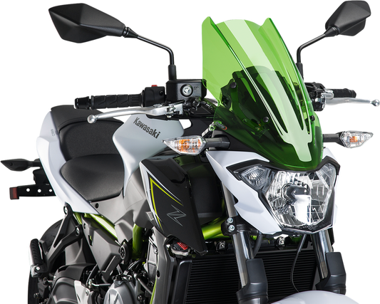 PUIG HI-TECH PARTS Touring Naked New Generation Windscreen - Green - Kawasaki 9369V