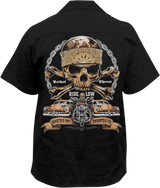 LETHAL THREAT Ride Low Skull Printed Shop Shirt - Black - 4XL HW50217-4XL