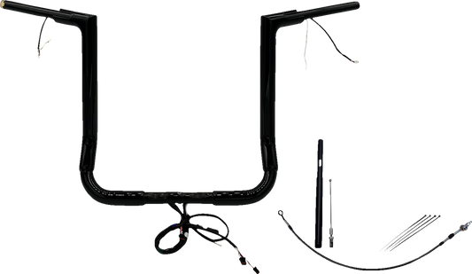 FAT BAGGERS INC. Handlebar Kit - Flat Top - 16" - Black 612016-B