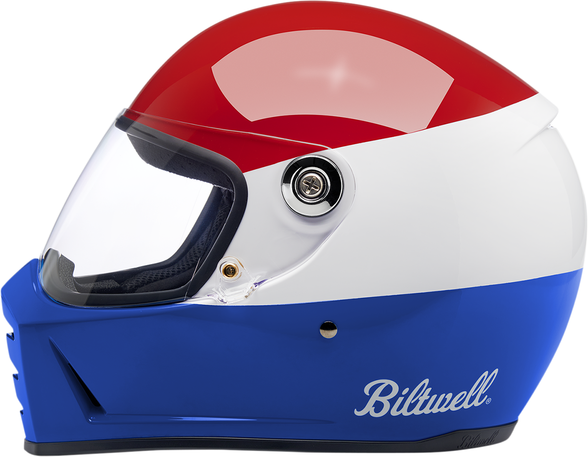 BILTWELL Lane Splitter Helmet - Gloss Podium Red/White/Blue - Small 1004-549-102