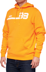 100% BB33 Pullover Kangaroo Pocket Hoodie - Orange - Large BB-36045-476-12