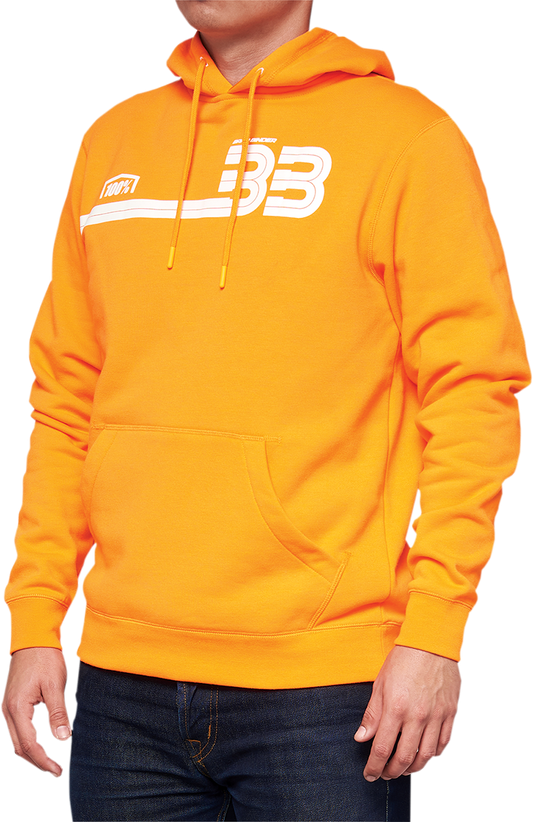 100% BB33 Pullover Kangaroo Pocket Hoodie - Orange - Large BB-36045-476-12