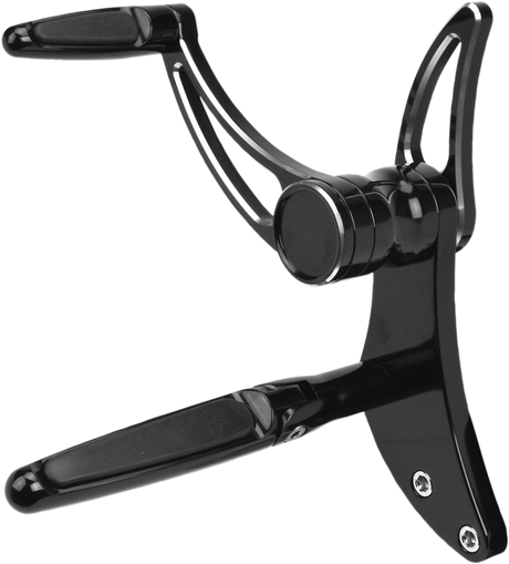 HAWG HALTERS Forward Control - 18+ Softail - Black Anodized - Standard - Folding Rubber Inlay Pegs - Slotted Levr FCK-S18A-FR-SE