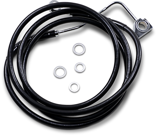 DRAG SPECIALTIES Brake Line - Front - Black - +12" with ABS 614220-12BLK