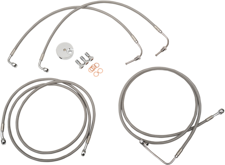 LA CHOPPERS Brake Lines - 12" - 14" Ape Hanger Handlebars - Stainless Steel LA-8050B13