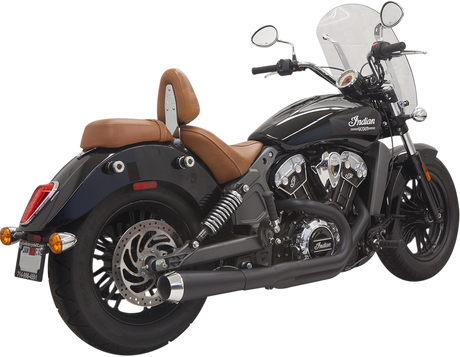 BASSANI XHAUST 2:1 Exhaust - Black - Short -Indian  Scout 2015-2021 8S12JB
