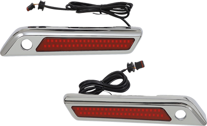 CUSTOM DYNAMICS Latch Light - Saddlebag - Dual Color - Red - Chrome CD-SBL-DC4-RC