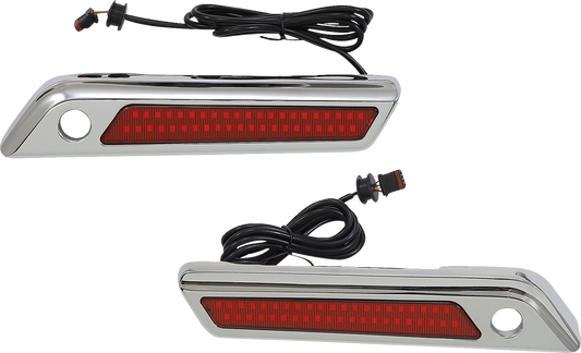 CUSTOM DYNAMICS Latch Light - Saddlebag - Dual Color - Red - Chrome CD-SBL-DC4-RC