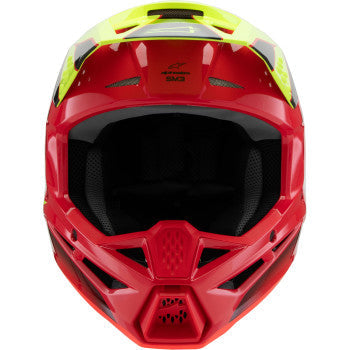 ALPINESTARS Youth SM3 Helmet - Fray - Gloss Red/Yellow Fluo/Black - Medium 8301625-3051-YM