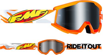 FMF Youth PowerCore Goggles - Assault - Gray - Silver Mirror F-50055-00001 2601-3023