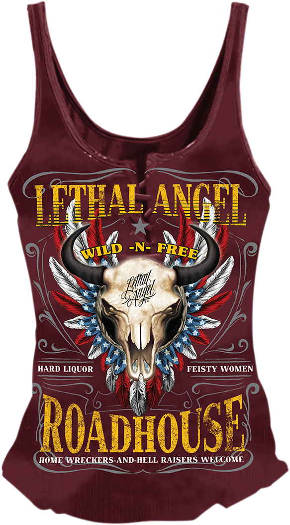 LETHAL THREAT Women's Roadhouse Tank Top - Red - Medium LA20595M