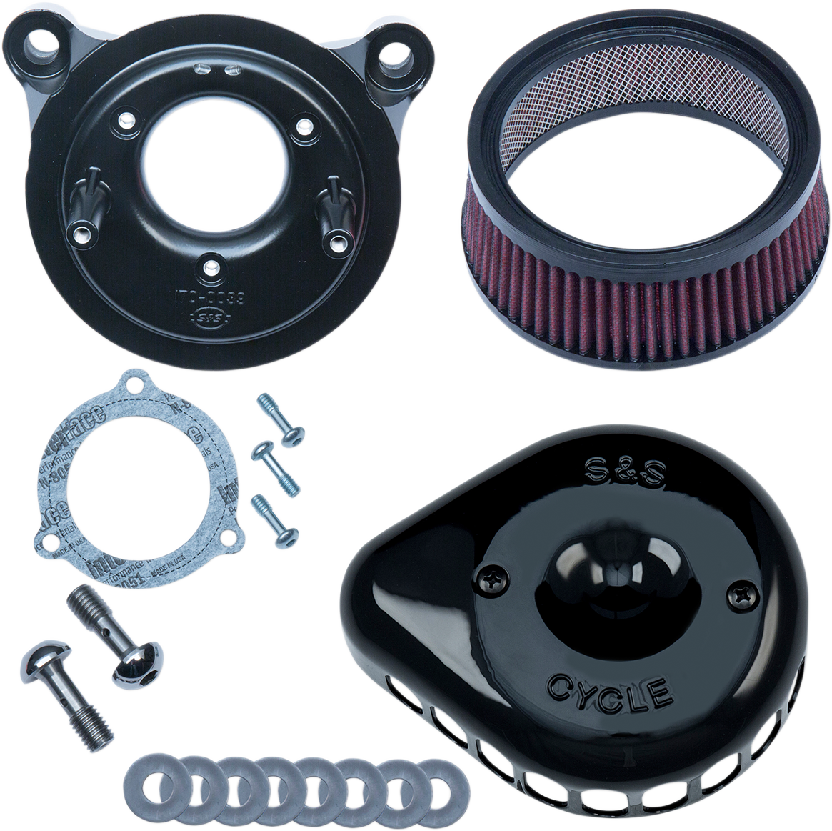 S&S CYCLE Mounted Air Cleaner - Black - Throttle By Wire 170-0438