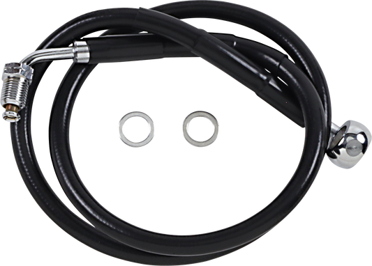 DRAG SPECIALTIES Brake Line - +8" - Black - '18-'21 Softail 618601-8BLK