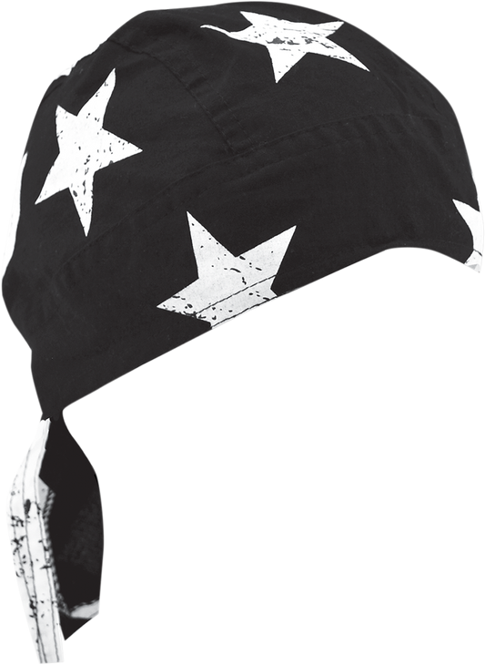 ZAN HEADGEAR Flydanna Head Wrap - Black and White Vintage American Flag Z903