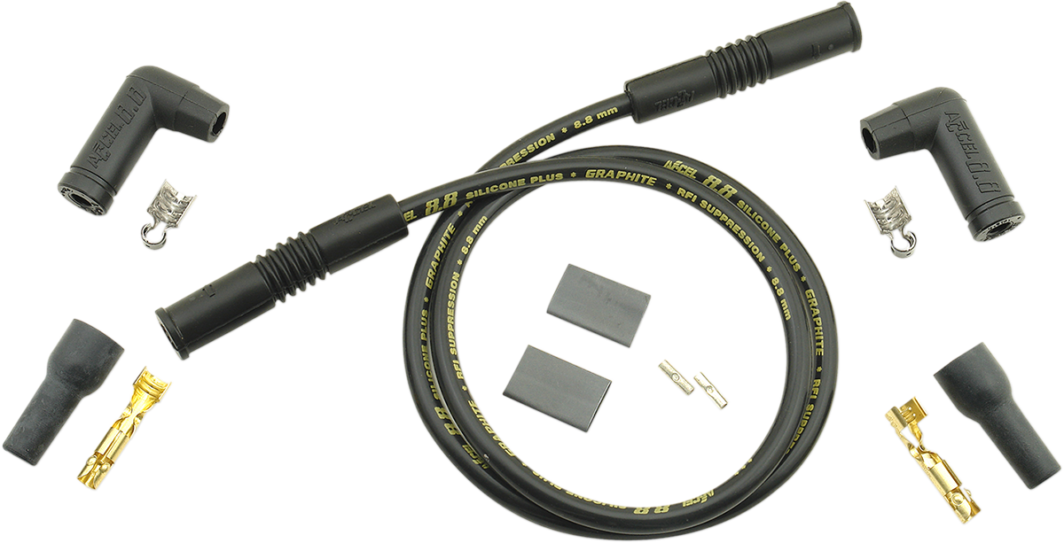 ACCEL 8.8 mm Universal Spark Plug Wires (2) - Variangle - Black 173085K