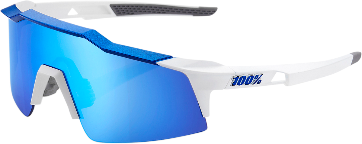 100% Speedcraft SL Sunglasses - White - Blue Mirror 60008-00003