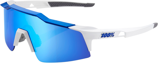 100% Speedcraft SL Sunglasses - White - Blue Mirror 60008-00003