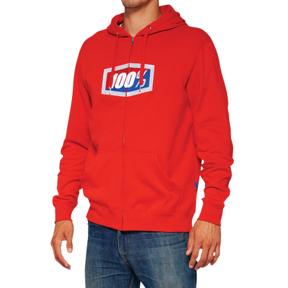 100% Official Fleece Zip-Up Hoodie - Red - Small 20032-00015