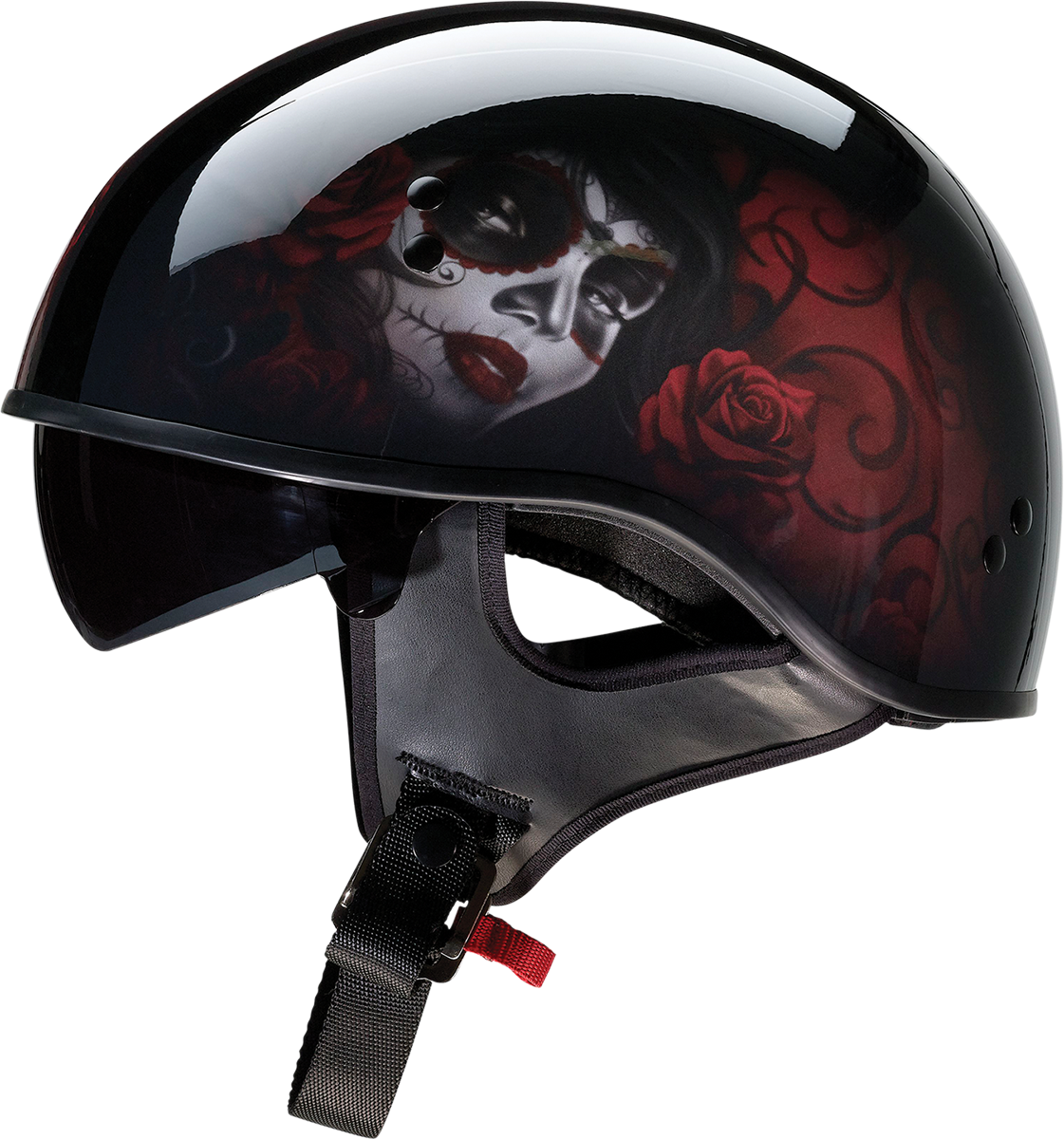 Z1R Vagrant Helmet - Red Catrina - Black/Red - Small 0103-1314