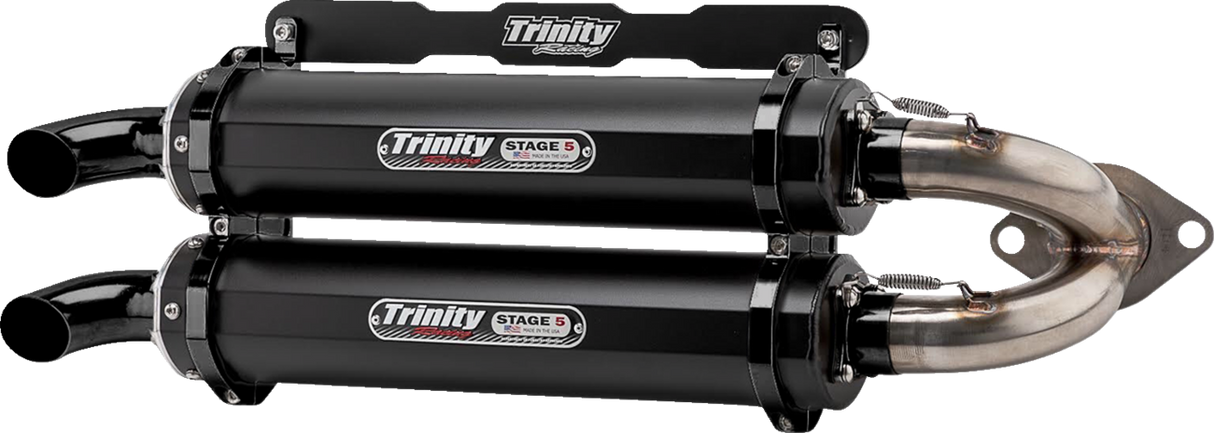 Silenciador doble deslizante TRINITY RACING Stage 5 - Cerakote Black TR-4165S-C2