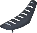 SDG 6-Ribbed Seat Cover - White Ribs/Black Top/Black Sides 95957WK