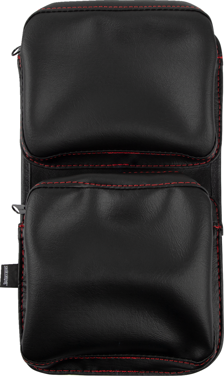 SHOW CHROME Kaliber Dash Pouch - Black with Red Stitching H44-4RED