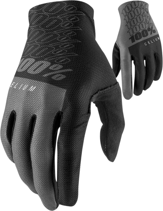 100% Celium Gloves - Black/Gray - Large 10007-00002