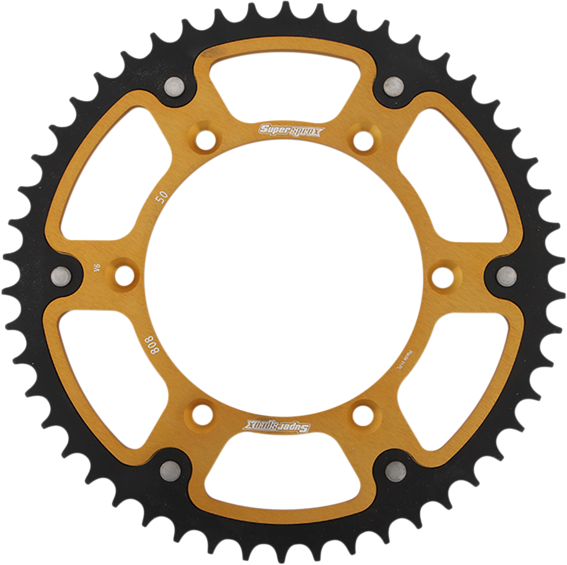 SUPERSPROX Stealth Rear Sprocket - 50 Tooth - Gold - Kawasaki/Suzuki RST-808-50-GLD