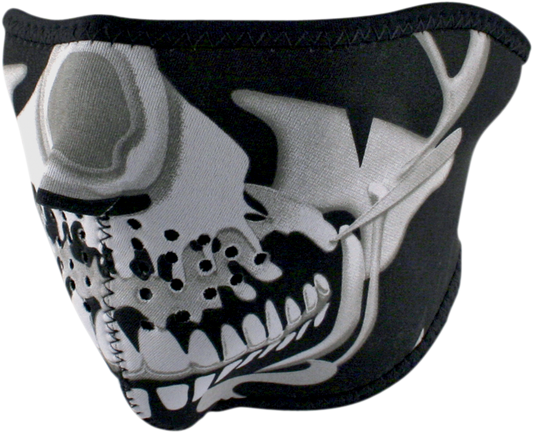 ZAN HEADGEAR Half Mask - Chrome Skull WNFM023H