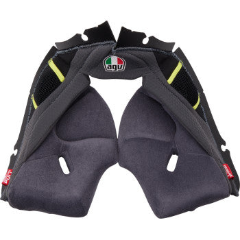 Almohadillas para mejillas AGV Pista GP RR - Gris/Amarillo - 2XL 20185000564992X 0134-3330 