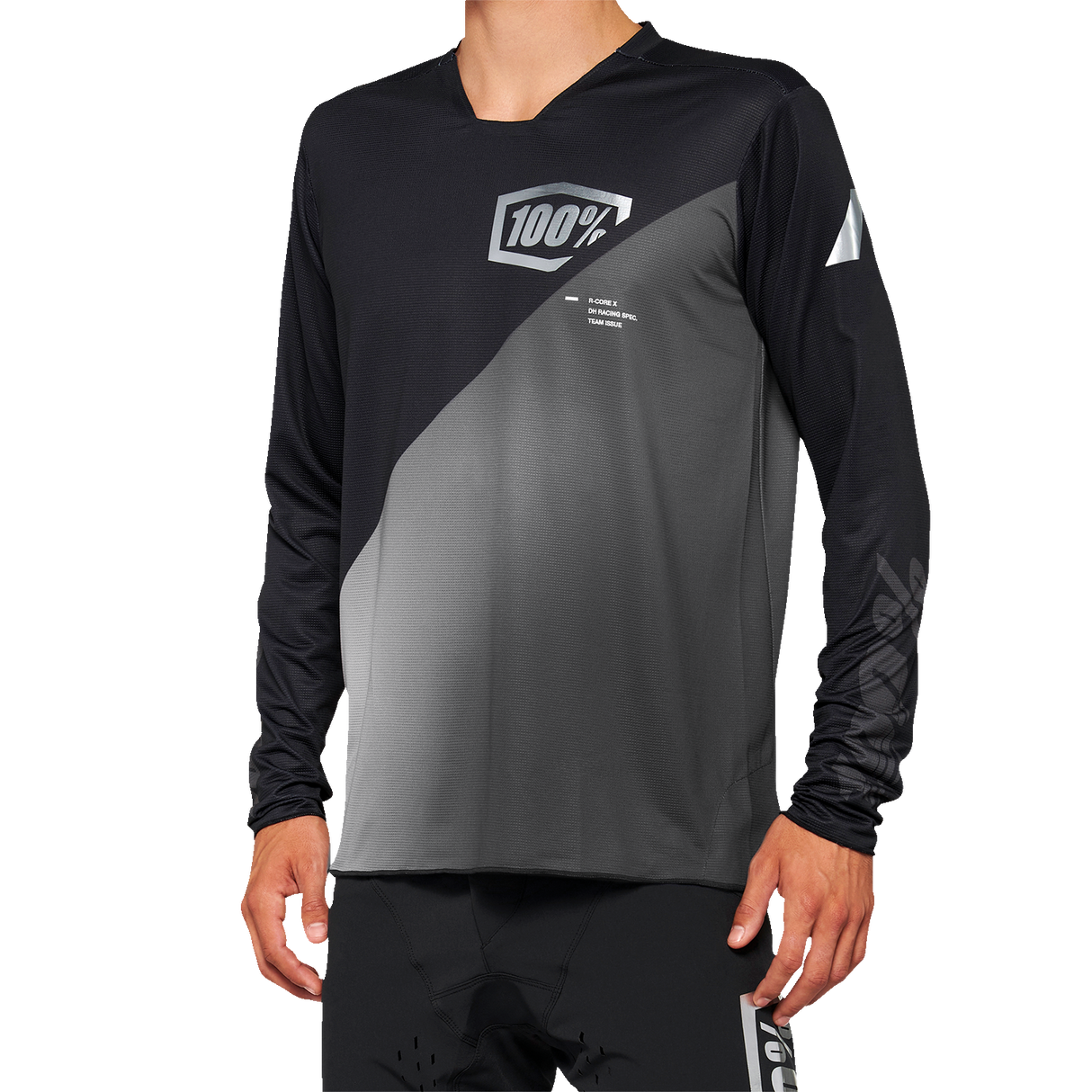 100% R-Core-X Long-Sleeve Jersey - Black/Gray - XL 40000-00003