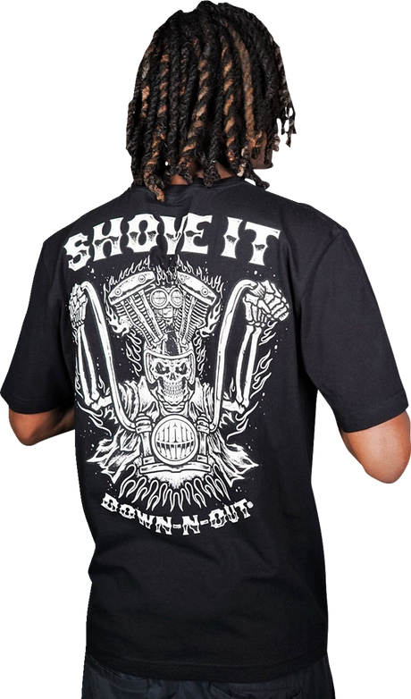 LETHAL THREAT Down-N-Out Shove It T-Shirt - Black - XL DT10046XL