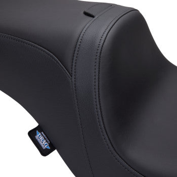 DRAG SPECIALTIES Asiento Predator para dos personas - Cuero solar - Liso - con respaldo - FLH '08-'23 0801-1501 