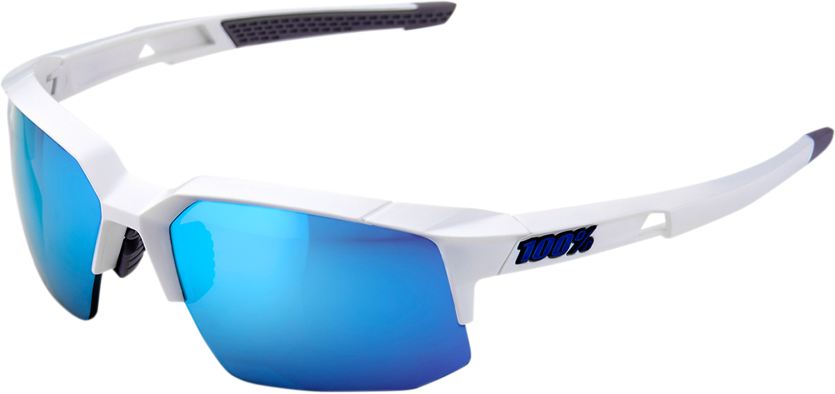 100% Speedcoupe Sunglasses - White - Blue Mirror 61031-000-75