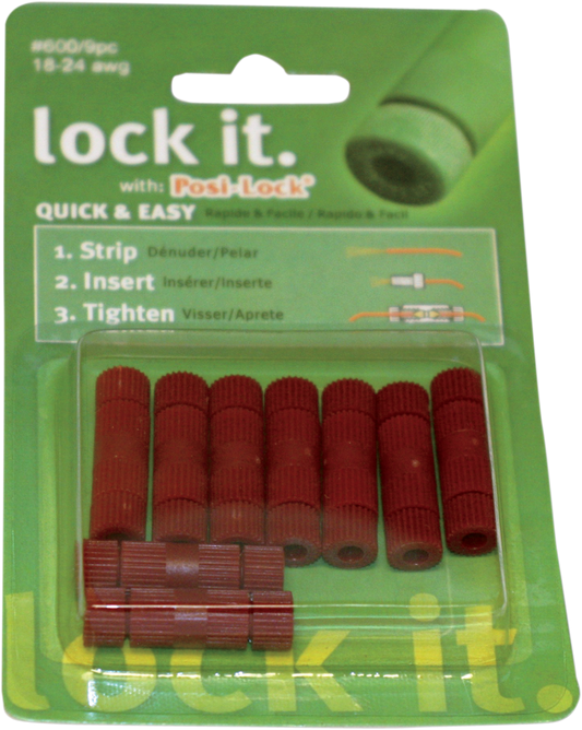 CUSTOM DYNAMICS Posi-Lock Wire Connectors 18-24 Gauge - 9PK 600