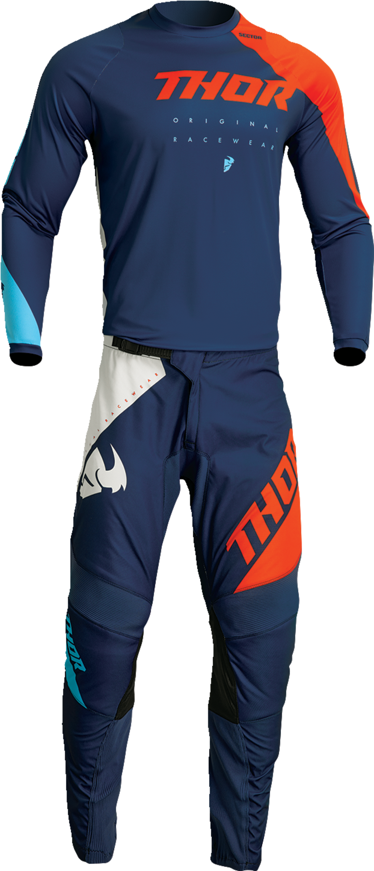 THOR Youth Sector Edge Jersey - Navy/Orange - Large 2912-2243