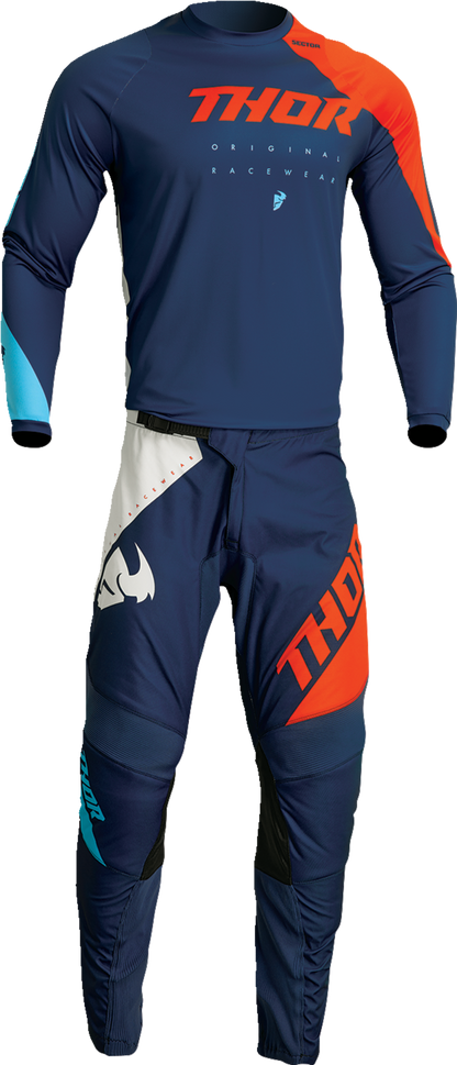 THOR Youth Sector Edge Jersey - Navy/Orange - Large 2912-2243