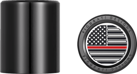 FIGURATI DESIGNS Docking Hardware Covers - American Flag - Red Line - Short - Black FD75-DC-2530-BK