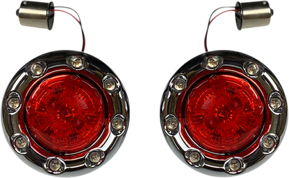 CUSTOM DYNAMICS Bullet Turn Signal 1156 - Chrome - Red Lens PB-BR-RR 56-CR