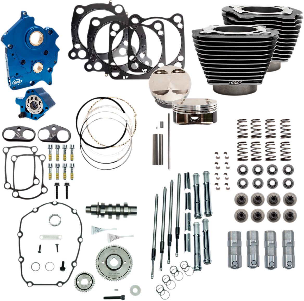 S&S CYCLE Power Pack - Gear Drive with Highlighted Fins - Black Granite - Water Cooled - M8 NOT RECOMMENDED F/TRIKES 310-1108A