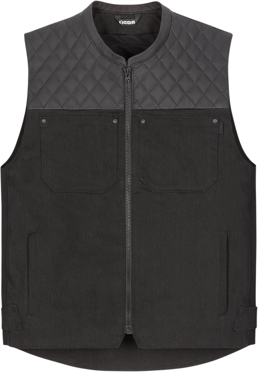 ICON Chamonix Denim Vest - Black - 4XL 2830-0558