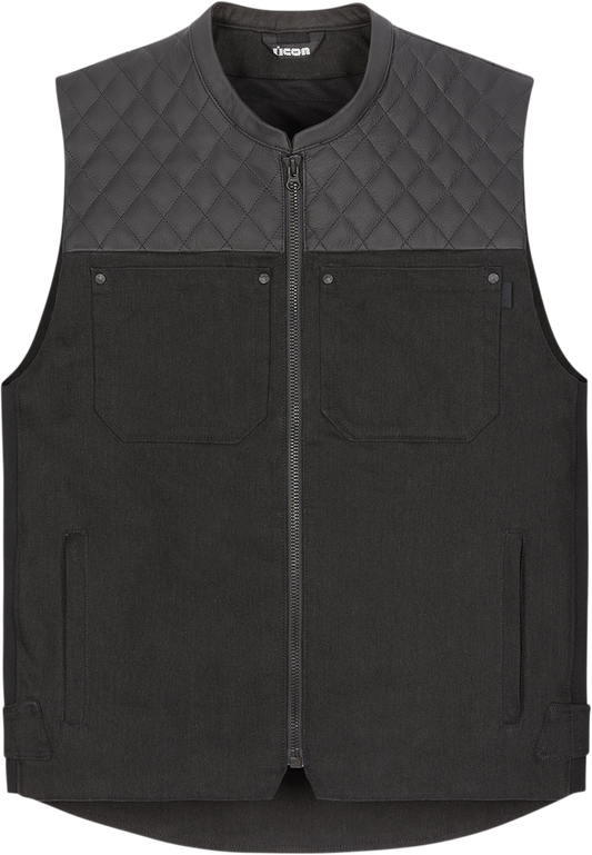 ICON Chamonix Denim Vest - Black - 4XL 2830-0558