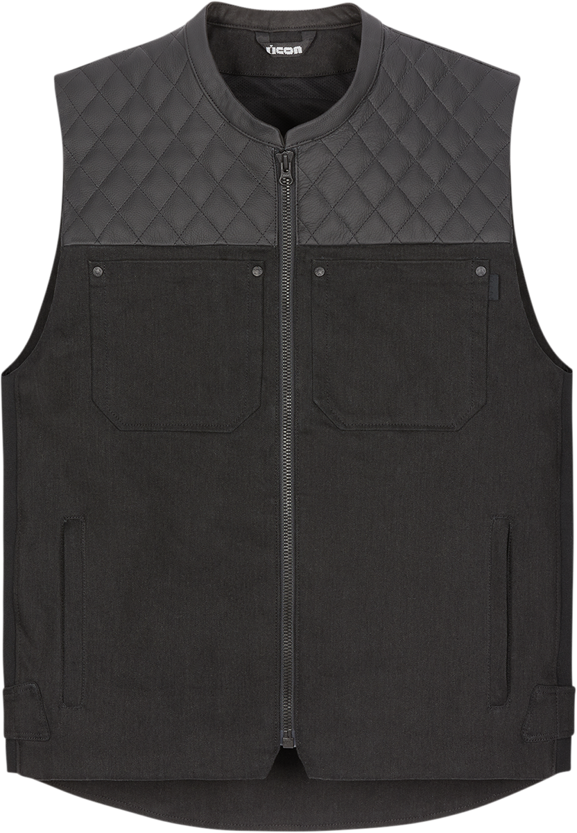 ICON Chamonix Denim Vest - Black - 2XL 2830-0556