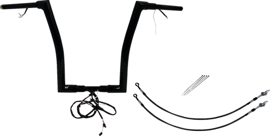 FAT BAGGERS INC. Handlebar Kit - Flat Top - 16" - Black 601316-B