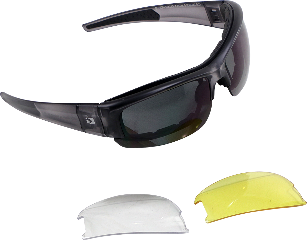 BOBSTER Rally Convertible Sunglasses - Matte Transparent Black - Interchangeable Lens BRAL001