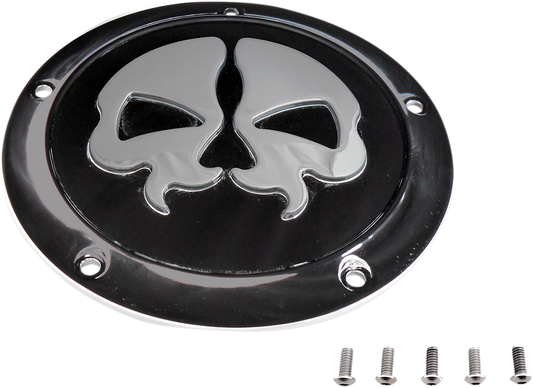 DRAG SPECIALTIES Split Skull Derby Cover - Black 78046B