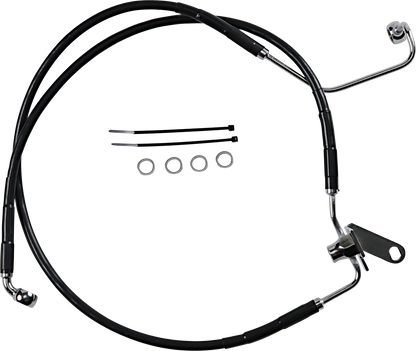 DRAG SPECIALTIES Brake Line - Front - Black - +2" - Softail '04-'06 640223-2BLK